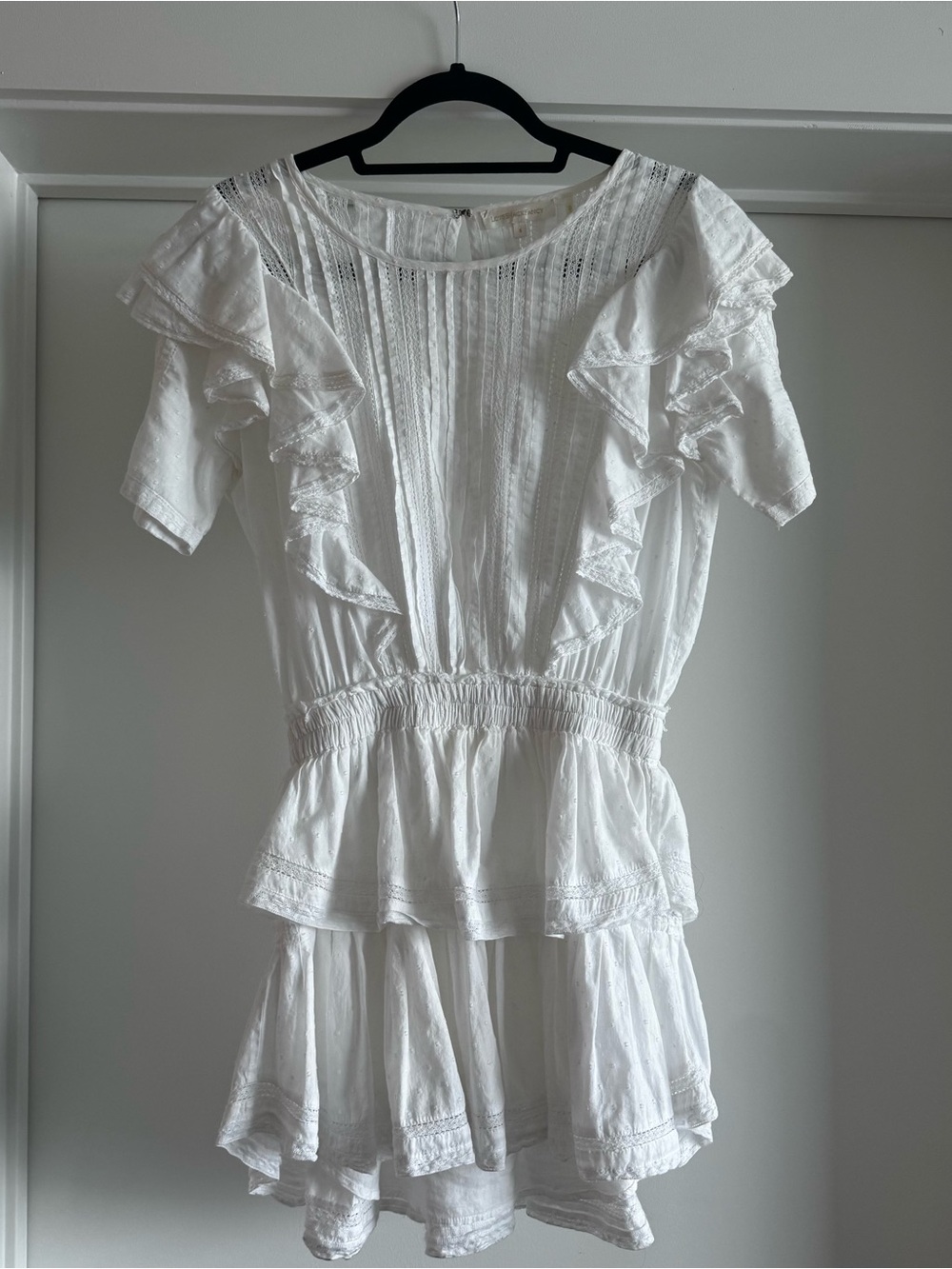 White LoveShackFancy Natasha Heritage Mini Dress